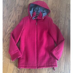 Bromley Sport Quilted Barn Coat Red Jacket Women's Sz S Insulation Hood